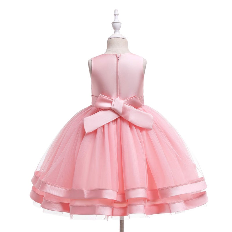 Glamulice Light Pink Flower Girl Dresses Ruffles Vintage Wedding Birthday Dress Party Bridesmaid Holiday Elegant Pageant Gown Little Girls Formal Evening Princess Prom Ball Gown Gala Peach 5-6 - Image 2